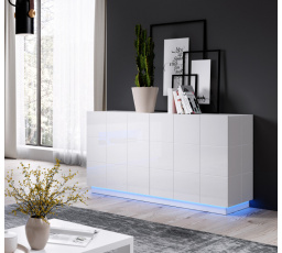 REJA KOM2D komód, fényes fehér/fényes fehér