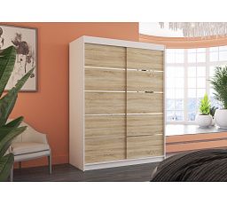 Tolóajtós szekrény LUFT 150 Fehér+Sonoma