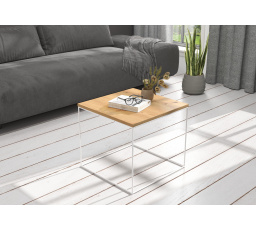 ELENA dohányzóasztal 50x50 Fehér+Artisan