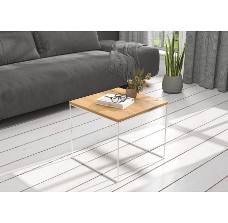 ELENA dohányzóasztal 50x50 Fehér+Artisan