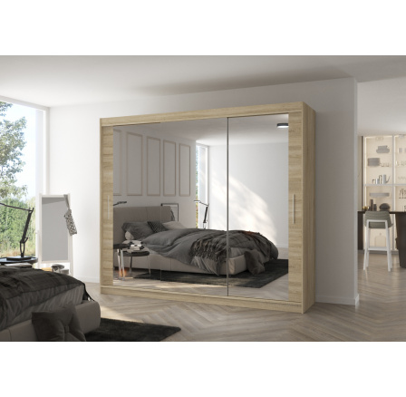 Tolóajtós szekrény tükörrel CHESTER 250 Sonoma+Sonoma