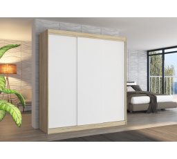 Tolóajtós szekrény MEGAN 200 Sonoma+Fehér