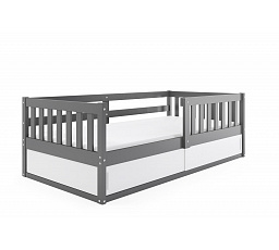 Łóżko pojedyńcze dla dzieci Smart, w kolorze grafitowym, bez materaca 80 x 160 