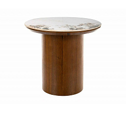 RONDO Ceramic konferencia asztal 45cm, Pandoro Fehér Fény / Dió