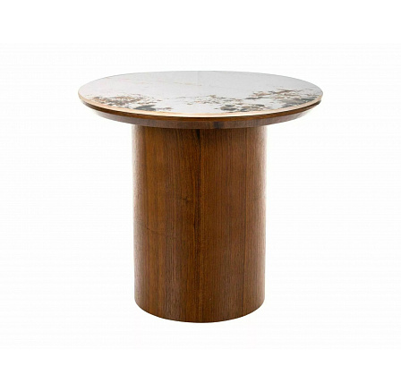 RONDO Ceramic konferencia asztal 45cm, Pandoro Fehér Fény / Dió