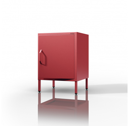 Modern MIA piros fém éjjeliszekrény, 424 x 595 x 400 mm
