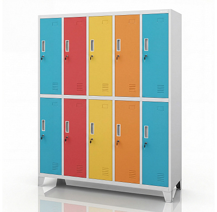 BHP 10 ajtós szekrény szürke-többszínű: BARTEK 1360 x 1720 x 450 mm BHP 10 ajtós szekrény szürke-többszínű: BARTEK 1360 x 1720 x 450 mm