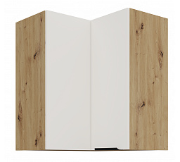 Felső sarokszekrény ARIA - 60x60 GN-72 2F (90°), Artisan tölgy/Crystal fehér AFM - (ANTI-Fingerprint)