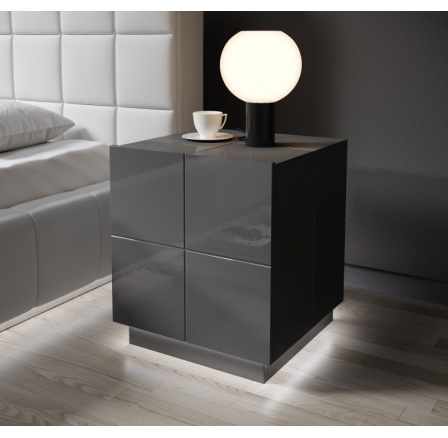 Éjjeliszekrény REJA, grafit fényes