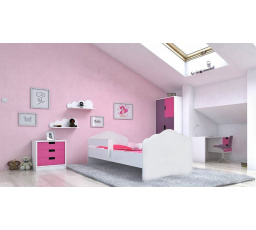 Ágy matraccal és korláttal CASIMO 140x70 Fehér