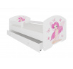 Ágy matraccal, leesésgátlóval és fiókkal PEPE LÁNY SZÁRNYAKKAL 140x70 Fehér