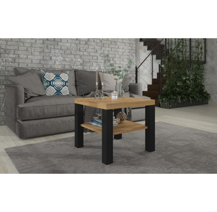 BILL dohányzóasztal 60x60 Artisan+Fekete Matt