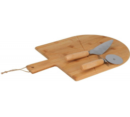 Bambusz pizzavágó készlet