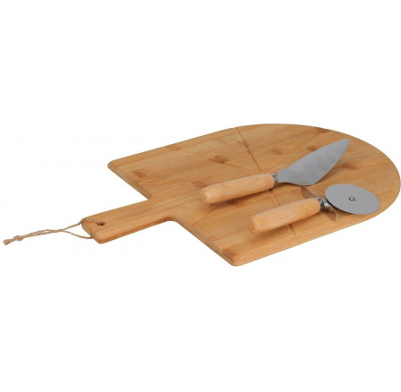 Bambusz pizzavágó készlet