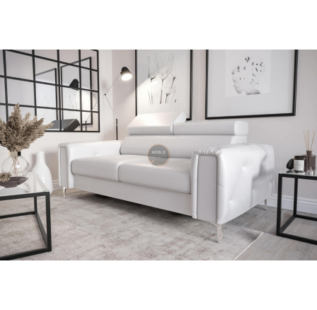 SOFA ORION II 185 CM SKÓRA NATURALNA - Skóra biała