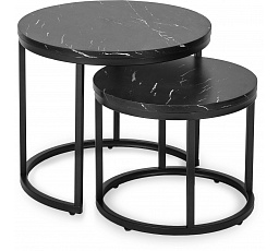Zestaw Stolików MAURO Czarny Marmur
