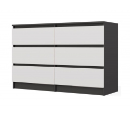 Komoda Malvína M6 120, antracit/bílá