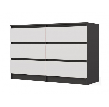 Komoda Malvína M6 120, antracit/bílá