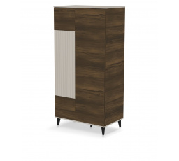 RANDOM 2 S-1 ruhásszekrény, kasmír / dió / fekete