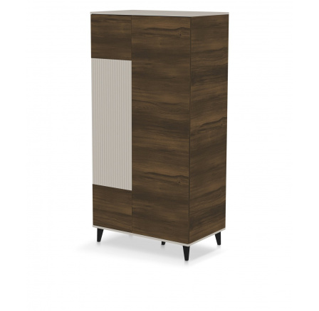 RANDOM 2 S-1 ruhásszekrény, kasmír / dió / fekete