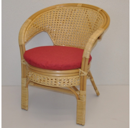 Ratanové křeslo Kina medové polstr vínový melír