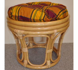 Polstr na ratanovou taburetku okrový - průměr 40 cm