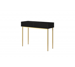 Toaletní stolek Nicole, matná černá / zlaté nohy
