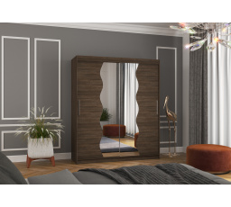 Tolóajtós szekrény tükörrel KANSAS 180 Choco+Choco