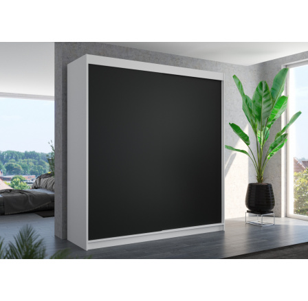 Tolóajtós szekrény TERECIA 200 Fehér+Fekete