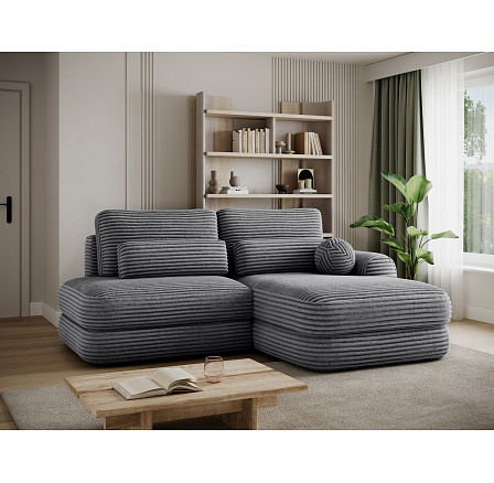 Ripeli sarokkanapéágy tárolóval, szürke bársony, jobbos Modullo 04 180x128 jobb 1 Ripeli sarokkanapéágy tárolóval, szürke bársony, jobbos Modullo 04 180x128 jobb 1