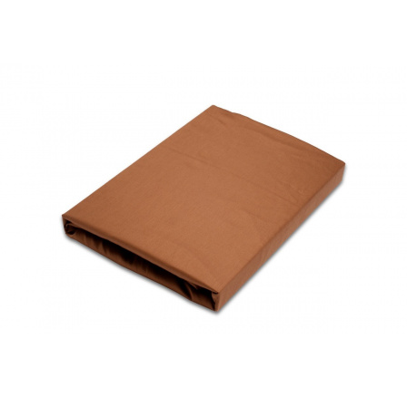 Napínací saténové prostěradlo hnědé 90x200 jednolůžko