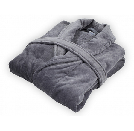 Velurový župan šedý XL