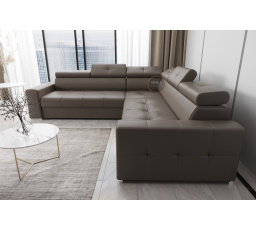 NAROŻNIK MARGO MAX 270×270 SKÓRA NATURALNA - Strona lewa , Skóra brązowa