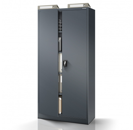 Irodai fém iratszekrény antracit: JAN H, 900 x 1950 x 400 mm