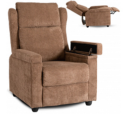 Fotel Rozkładany SPENCER Brązowy Sztruksowy