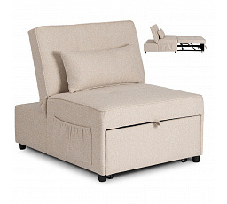 Fotel Rozkładany IBERIS 80 cm do Spania Beżowy