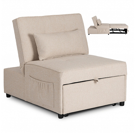 Fotel Rozkładany IBERIS 80 cm do Spania Beżowy