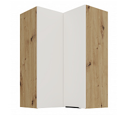 Felső sarokszekrény ARIA - 60x60 GN-90 2F (90°), Artisan tölgy/Crystal fehér AFM - (ANTI-Fingerprint)