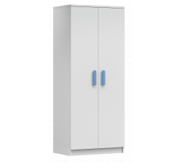 2D SMYK I - 06 Gardróbszekrény, Fehér Matt/Kék