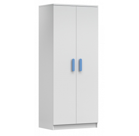 2D SMYK I - 06 Gardróbszekrény, Fehér Matt/Kék