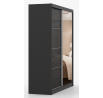 MULTI 31 gardróbszekrény - 183 cm, Fekete/Fényes Fekete