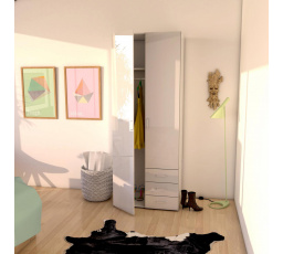 Šatní skříň SID 2d3s, Bílá