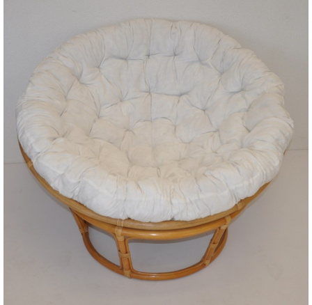 Rattan papasan 110 cm mézszínű fehér párnával INDO Rattan papasan 110 cm mézszínű fehér párnával INDO