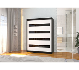 Tolóajtós szekrény lacobellel MARTINEZ 150 Fekete+Fehér