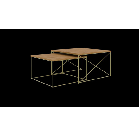 Licco 2 az 1-ben dohányzóasztal Arany+Lancelot Tölgy