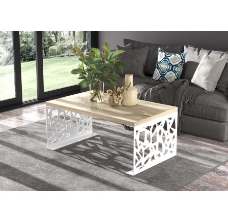 SEMARA dohányzóasztal 100x60 Fehér+Sonoma