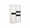 Tolóajtós szekrény lacobellel BATIA 120 Fehér+Fekete Lacobel