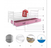 ERYK PARTEROWE RAMA BIAŁY SZUFLADA RÓŻOWY BEZ MATERACY 80 X 190 KPL