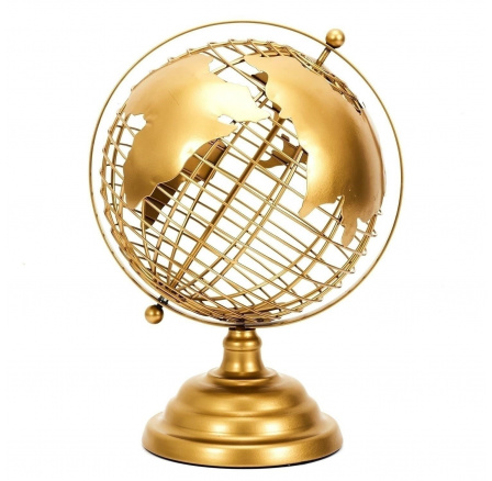 Arany fém földgömb 28 cm