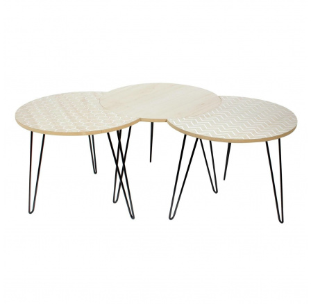 3 darab asztal szett fehérített/fekete